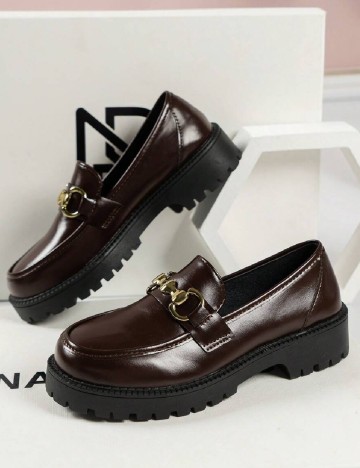 Mocasini SHEIN, maro