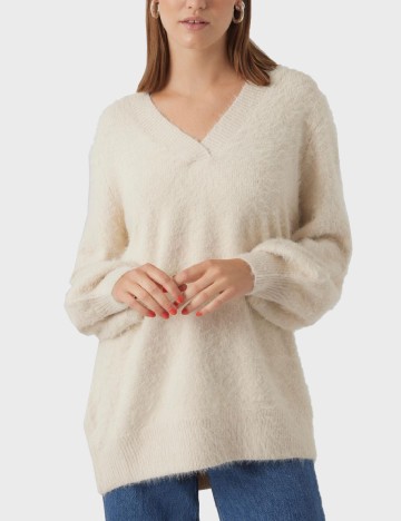 
						Pulover Vero Moda, ecru