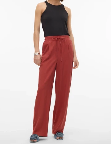 Pantaloni Vero Moda, caramiziu