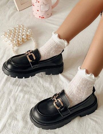 Mocasini Shein Kids, negru
