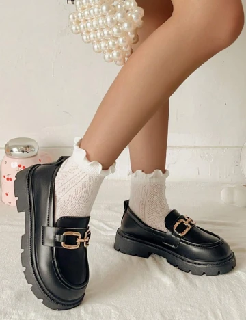 Mocasini Shein Kids, negru Negru