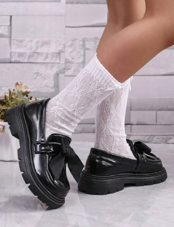 Mocasini Shein Kids, negru Negru