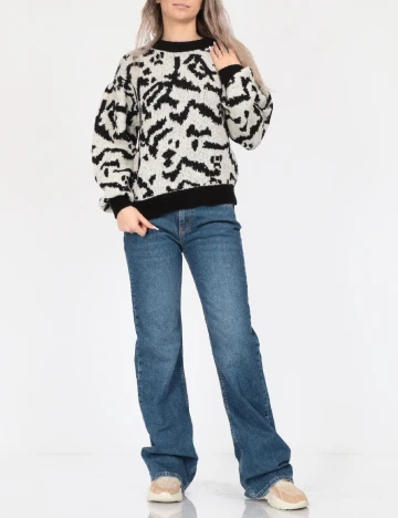 Pulover Vero Moda, alb/negru