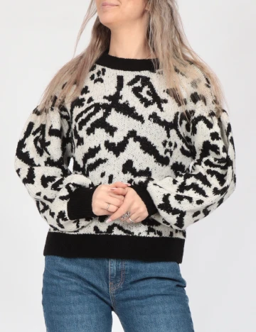 Pulover Vero Moda, alb/negru