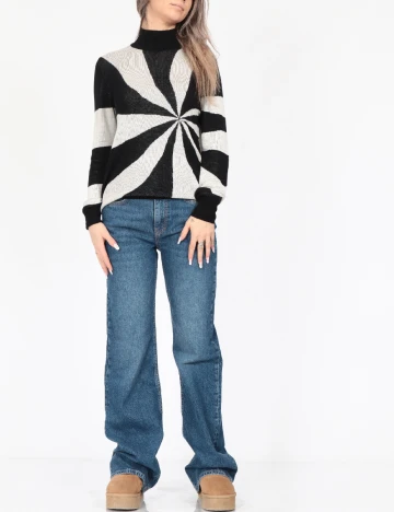 Bluza Vero Moda, negru/gri