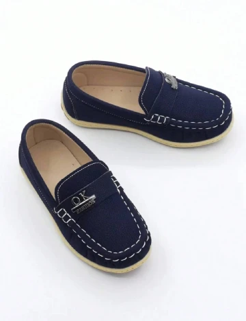 Mocasini Shein Kids, bleumarin Albastru