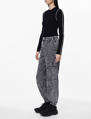 
						Pantaloni Pieces, gri