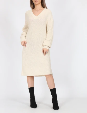 Rochie medie Vero Moda, ecru Alb