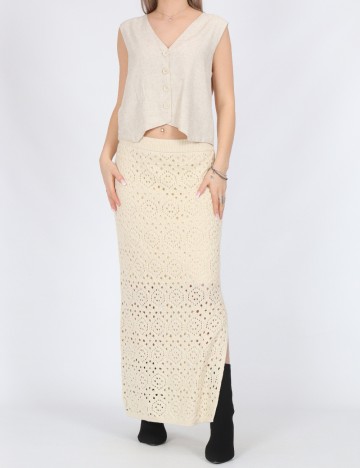 Fusta Vero Moda, crem
