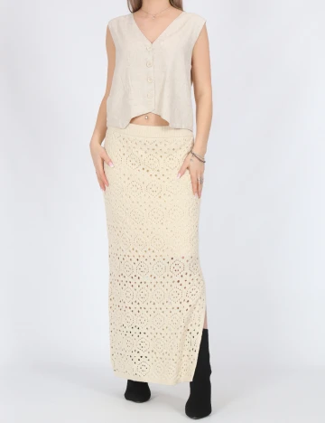 Fusta Vero Moda, crem