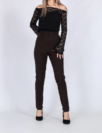 Pantaloni Vero Moda, maro inchis