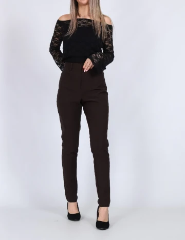 Pantaloni Vero Moda, maro inchis