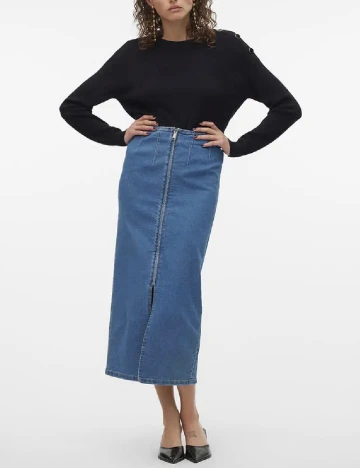Fusta Vero Moda, albastru Albastru