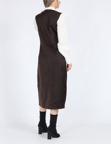 Rochie medie Vero Moda, maro inchis