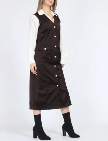 Rochie medie Vero Moda, maro inchis