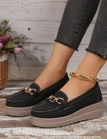 Mocasini SHEIN, negru Negru