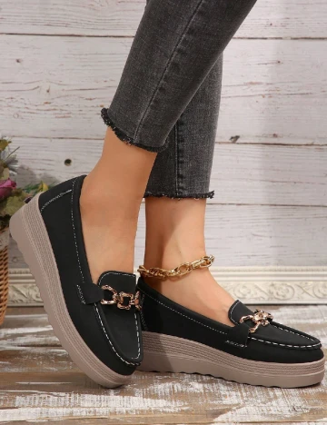 Mocasini SHEIN, negru Negru