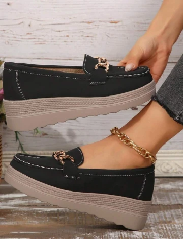 Mocasini SHEIN, negru Negru