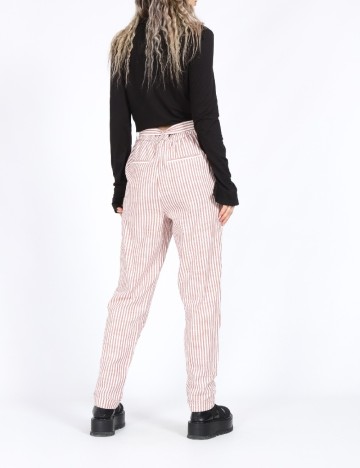 Pantaloni Vero Moda, alb/maro