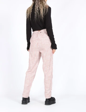 Pantaloni Vero Moda, alb/maro