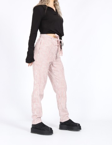 Pantaloni Vero Moda, alb/maro