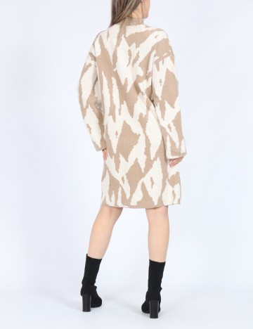 Rochie scurta Vero Moda, maro/alb