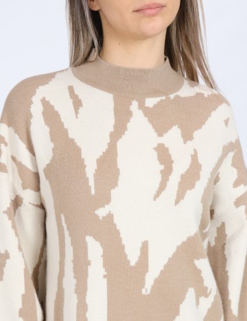 Rochie scurta Vero Moda, maro/alb