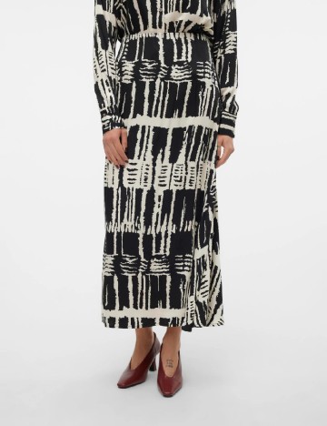 Fusta Vero Moda, alb/negru