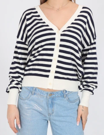Cardigan Vero Moda, alb/bleumarin