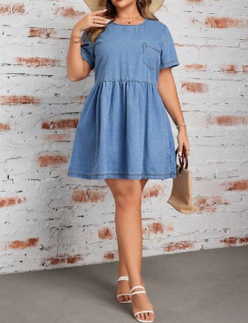 Rochie scurta SHEIN CURVE, albastru
