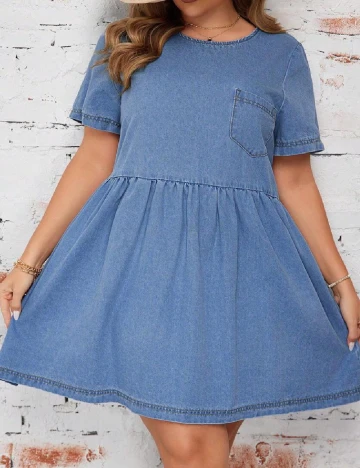 Rochie scurta SHEIN CURVE, albastru