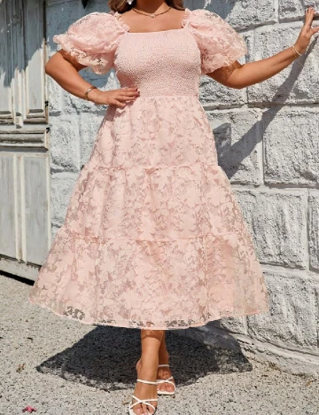 Rochie medie Simplee Plus Size, roz Roz