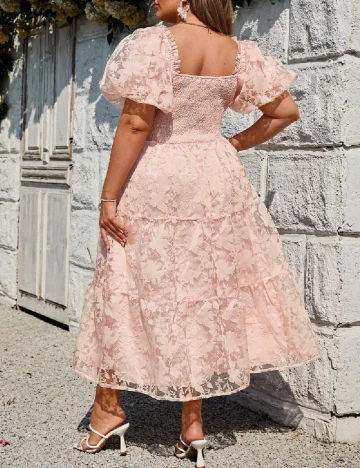 Rochie medie Simplee Plus Size, roz Roz