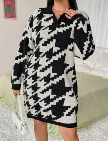 
						Rochie scurta SHEIN CURVE, alb/negru