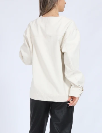 Jacheta Oversize Vero Moda, ecru Alb