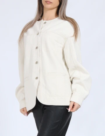 Jacheta Oversize Vero Moda, ecru Alb