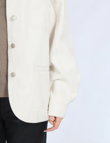 Jacheta Oversize Vero Moda, ecru Alb