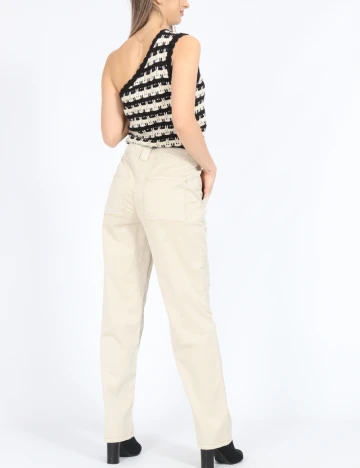 Top Vero Moda, negru/crem