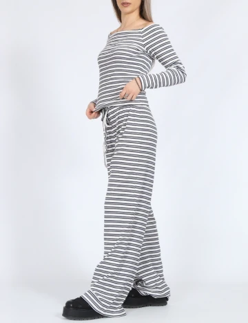 Pantaloni Vero Moda, alb/negru