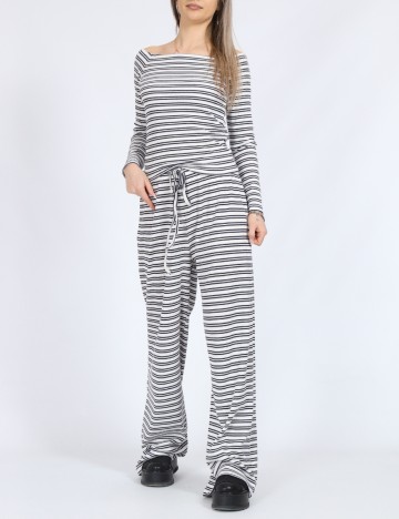 Pantaloni Vero Moda, alb/negru