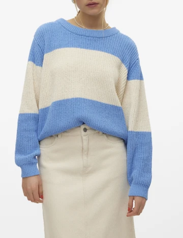 Pulover Vero Moda, alb/albastru