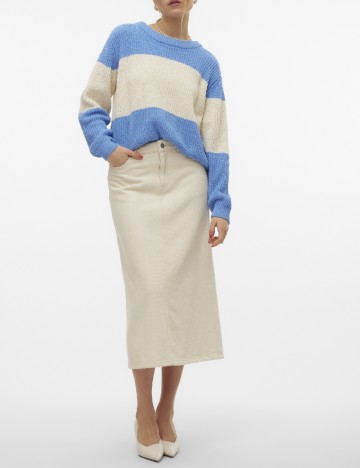 Pulover Vero Moda, alb/albastru
