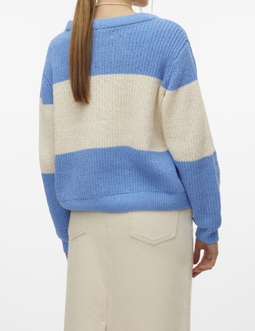 Pulover Vero Moda, alb/albastru