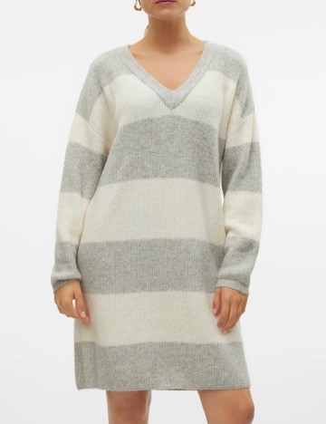 
						Rochie scurta Vero Moda, alb/gri