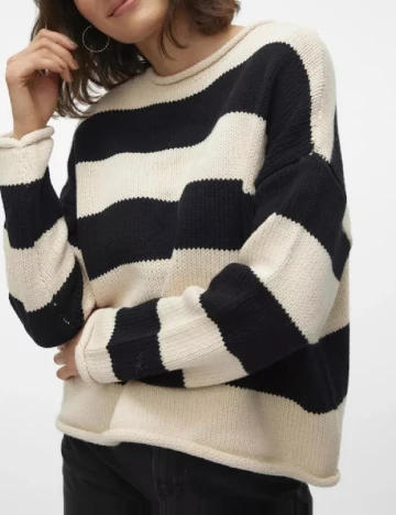Pulover Vero Moda, alb/negru