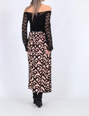 Fusta Vero Moda, negru/portocaliu
