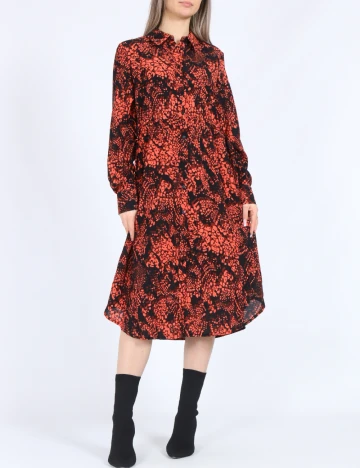 Rochie scurta Vero Moda, negru/caramiziu