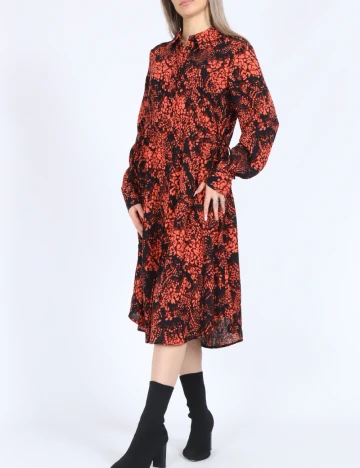 Rochie scurta Vero Moda, negru/caramiziu