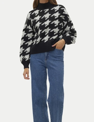 Pulover Vero Moda, negru/gri