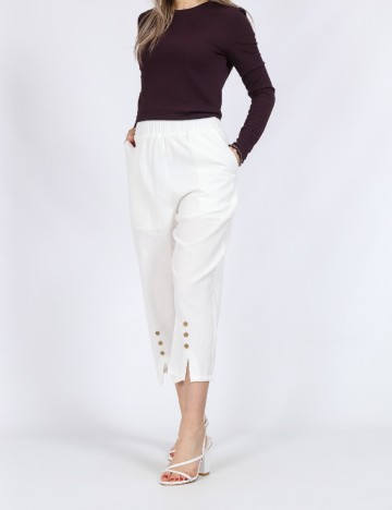 
						Pantaloni trei sferturi Emery Rose, alb